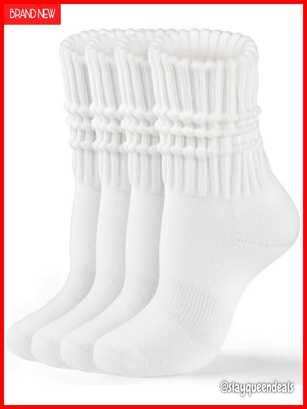Cotton Slouchy Crew Socks Women Scrunch Cozy Athletic Workout Socks